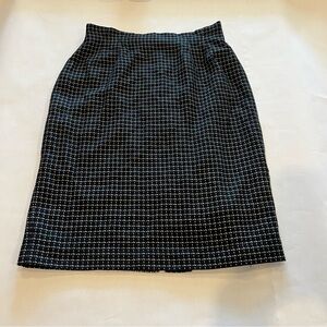 Kasper And Company ASL Skirt Short Plaid Black White Size 10